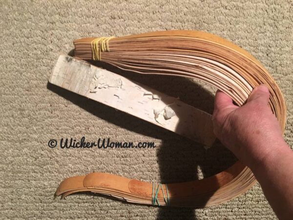 Russian birch bark strips or tapes I purchased on Etsy for weaving baskets.