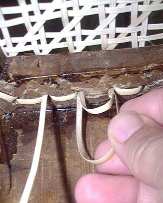 Chair Caning Tip -- Cathryn's No Knot Tying System!