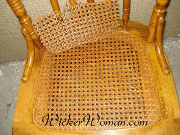 Color matching stain on cane seat