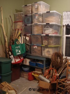 storage tubs for weaving materials