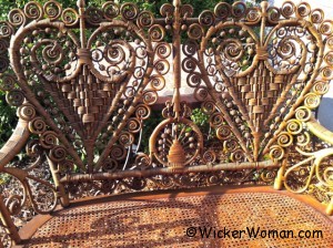 Victorian wicker heart-shape settee