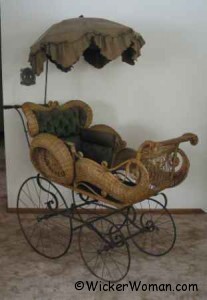 Victorian wicker perambulator